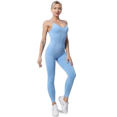 China Antibacterial Fitness Antibacterial Slim Sexy Yoga Overalls Yoga Clothing Gym Sports One Piece Jumpsuit for sale