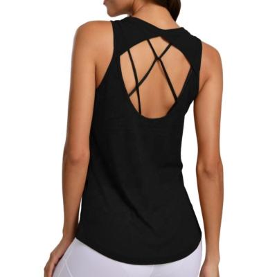 China 2021 New Breathable Sports Invest Women's Workout Clothes Running Tops Back Beauty Sports Loose Top Bra Yoga Clothes for sale