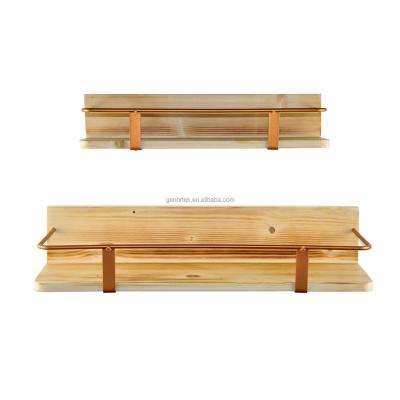 China Sustainable beige set of 2 wall shelves with rail for sale