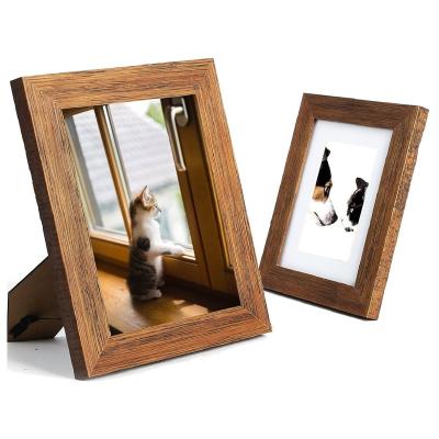 China Factory Supply Pine Wood Wall Table Top 6 x 8 Inch Real Picture Frame Solid Wood Glass Wood View for sale