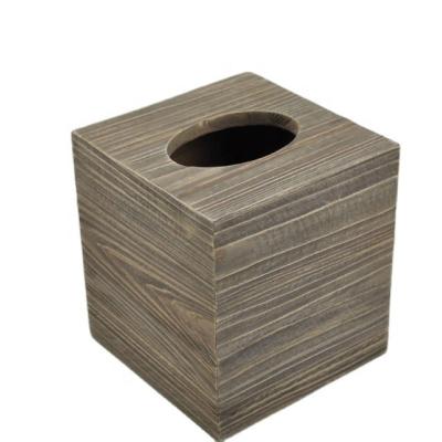 China Hot sale high quality eco-friendly antique wooden square tissue box, square tissue box with slide base plate napkin box for sale