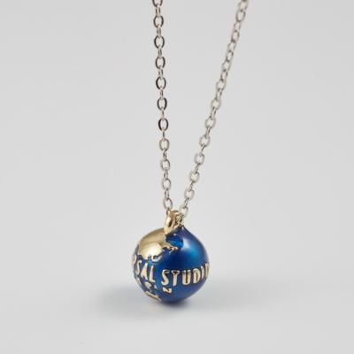 China Fashion Romantic Simple Style Blue Globe Spherical Pendant Necklace For Gift for sale