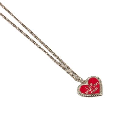 China Gift Shop Romantic Souvenirs Red Heart Shaped Cartoon Image Customized Color Cute Necklace for sale