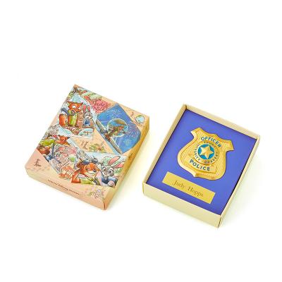 China 2021gold metal soft metal enamel police badge with pin for sale