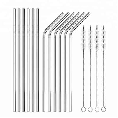 China Viable Hot Sales Custom Reusable Metal Drinking Straw Set With Brush for sale