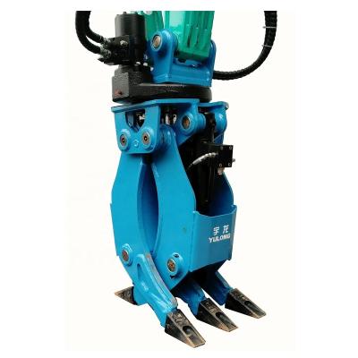 China Crane Excavator Small Mini Tractor Hydraulic 360 Degree Rotating Log Excavator Grapple for sale