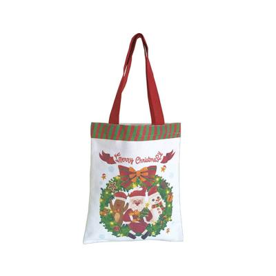 China Custom Handled Printed High Quality Plain Cotton Christmas Shopping Bags For Gift for sale