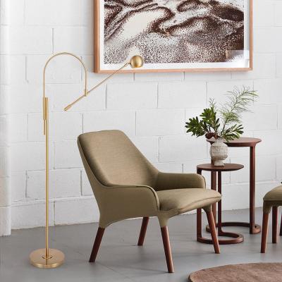 China Post-modern gold frame metal simple design small G9 LED floor lamp for living room for sale