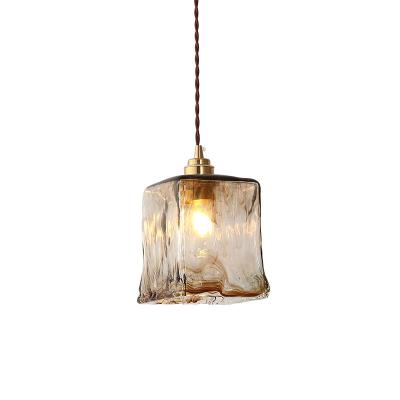 China Modern Nordic Style Glass Dining Table Warm Led Brown Pendant Light for sale