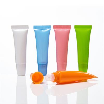 China 5ml 10ml 15ml 20ml Lip Gloss Lip Squeeze Custom Plastic Empty Tubes Long Slim Squeeze Lip Gloss Lip Balm Squeeze Tube Container With Logo for sale