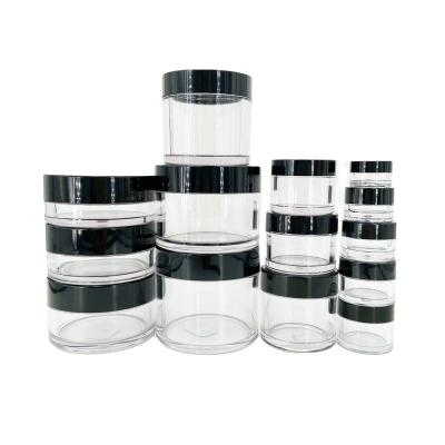 China Wholesale 3g 5g 20g 100g 200g Matte Black Recyclable PETG Cosmetic Custom Jar With Lids 100ml Emty Cosmetic Jars For Creams for sale