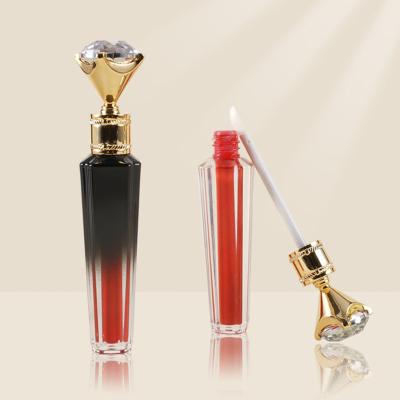 China Cosmetic Custom Private Label New 2ml - 3ml Diamond Luxury Clear Empty Capsule / Lip Gloss Tube Top Cosmetic Plastic Container With Wand for sale