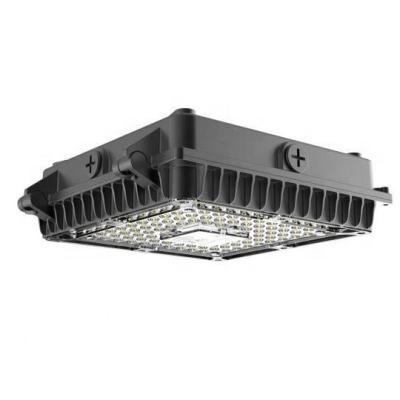 China high quality intertek dlc government order canopy led canopy 100w high power light gas station lens led canopy fixtures 242*242*80 Te koop