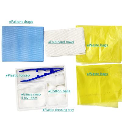 China Cotton ISO Sterile Disposable Hospital Non Woven Wound Dressing Kit for sale