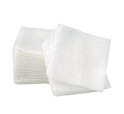 China Medical care OEM 100% Cotton Non-sterile 10*10cm 4ply 8ply Absorbent Gauze Swab for sale