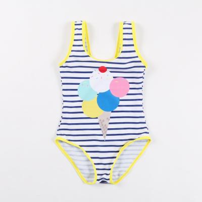 China Kid's  icecream spripe print  sport style swimwear one piece swimsuit for sale