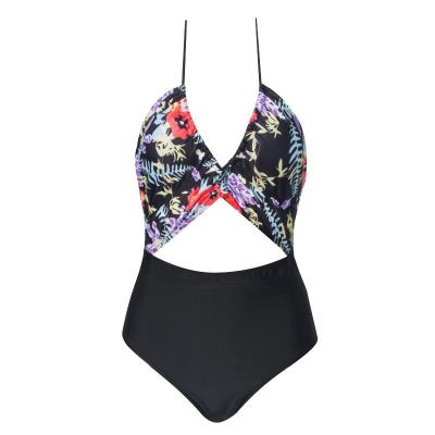 China Tiered Layer Tie a Knot Front Top With Low waist Bikini swimsuit high cut for sale