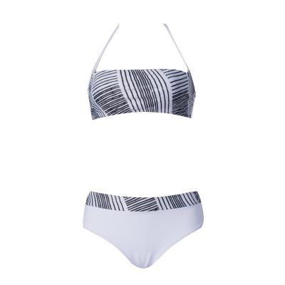 China Tiered Layer Tie a Knot Front Top With Low waist Bikini swimsuit high cut for sale