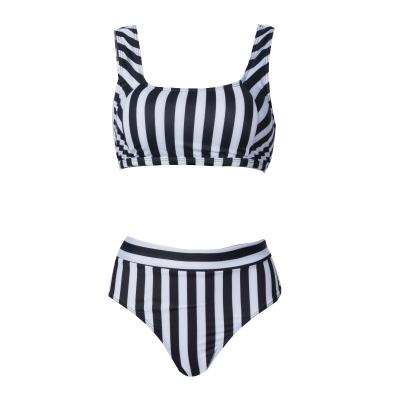 China Tiered Layer Tie a Knot Front Top With Low waist Bikini swimsuit high cut for sale