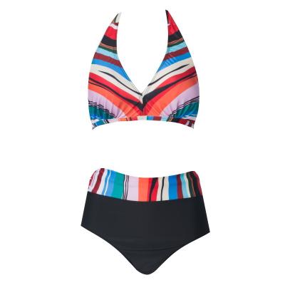 China Tiered Layer Tie a Knot Front Top With Low waist Bikini swimsuit high cut for sale