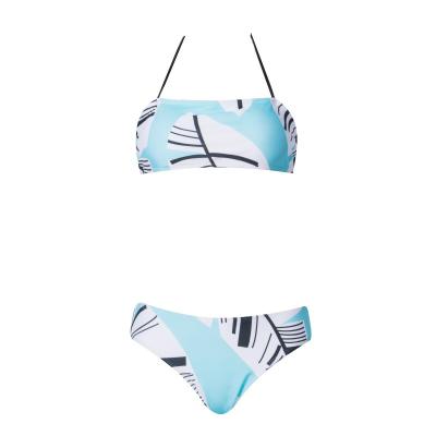 China Tiered Layer Tie a Knot Front Top With Low waist Bikini swimsuit high cut for sale