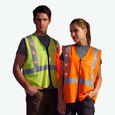 China Water Proof Wholesale High Visibility Mesh LED Safety Flashing Reflective Vest With LED Light for sale