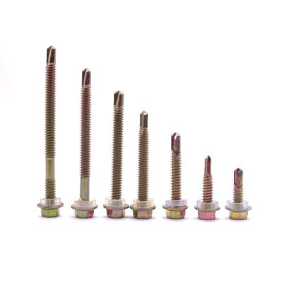 China Hot Selling Galvanized Fastener Good Quality Hex Head Self Drilling Screw With Glued Washer for sale