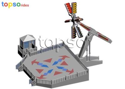 China Outdoor Family Amusement Rides Top Spin Speed Windmill Ride With Horizontal Axis for sale