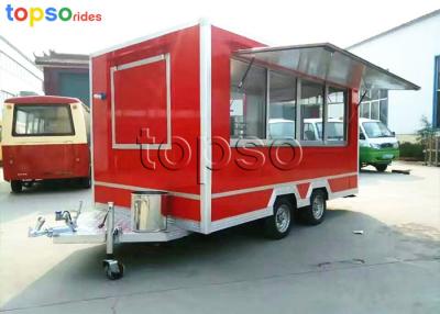 China Street Square Mobile Food Trailer  Stainle Steel Food Vending Carts Various Colors for sale