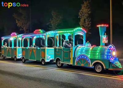 China Outdoor Trackless Kiddie Train 2 Carriage Sightseeing Train Attraction 24 Person for sale