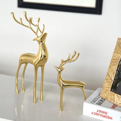 China Christmas Decorations Wine Cabinet Porch Cabinet Hardware Deer Light Luxury Home Accessories Pure Copper Pure Copper Home Ornaments for sale