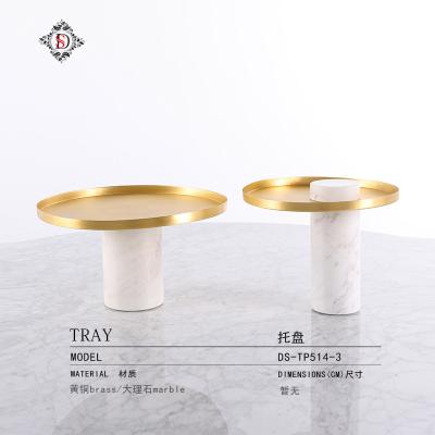 China Creative custom modern gold marble coffee table home candy bowl home candy bowl snack tray decoration living room for sale