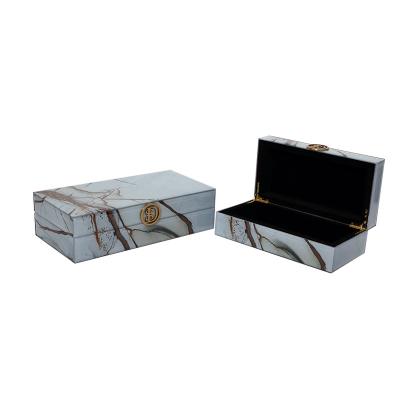 China Glass+Painted Modern Minimalist Home Storage Box Living Room TV Cabinet Bedroom Jewelry Box New Chinese Model Box Decoration for sale