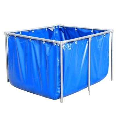 China Thickened Waterproof PVC Fish Tarpaulin Aquaculture Pond Round Or Square PVC Fish Pond For Fish Farms 3*2*1.5m for sale