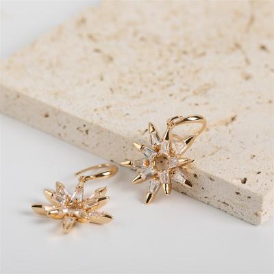 China Other Ins Style Earrings Korean Multi Star Zircon Copper Bottom Lightweight Luxury Earrings Star Smooth Earrings for sale