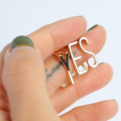 China CLASSIC minimalist personality body ring 26 letter opening DIY ring thin letter ring for sale