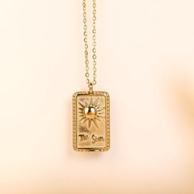 China The Other Stainless Steel Necklace The Sun Relief Three-Dimensional Sunlight Best Friends Pendant Necklace for sale