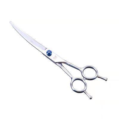 China Stored Dog Cosmetics Hair Curved Pet Grooming Scissors Professional Cutting PET Thinning Scissors for sale