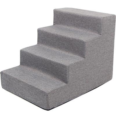 China Stored Dog Teddy Ladder Bedside Sofa Climb Dog Stairs Steps Small Up To Bed Sponge Removable And Washable Ladder for sale