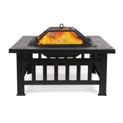 China Popular Design High Quality Easily Assembled Garden Iron Brazier Table Barbecue Wood Burning Grill for sale