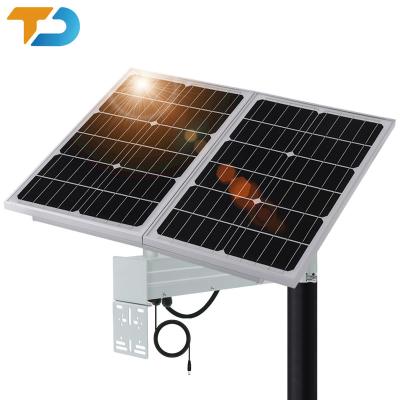 China Quick Installation IP67 TecDeft CB CE 60w solar panel 60ah lithium battery pwm controller solar storage system for Surveillance Camera for sale