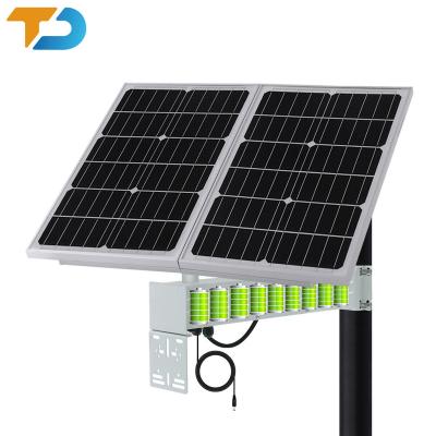 China Quick Installation IP67 TecDeft ODM OEM wall mounting solar energy off grid Monocrystalline Silicon 60W solar panel battery pack for CCTV for sale