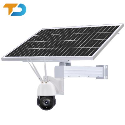 China Quick Installation IP67 TecDeft 24-7 Hours 5MP Full Color Night Vision Support NVR PTZ Outdoor battery 60ah Wifi CCTV Security Solar Camera 4G for sale