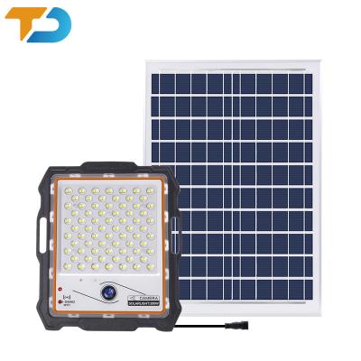 China Sports Stadiums Tecdeft APP 2MP Night Vision LED solar flood light 100w 200w 300w with CAMERA Radar sensor for sale