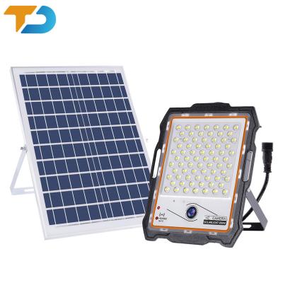 China Hotel Tecdeft Outdoor stadium solar flood lights 2 way audio solar flood light with cctv cameras solar landscape flood lights for sale