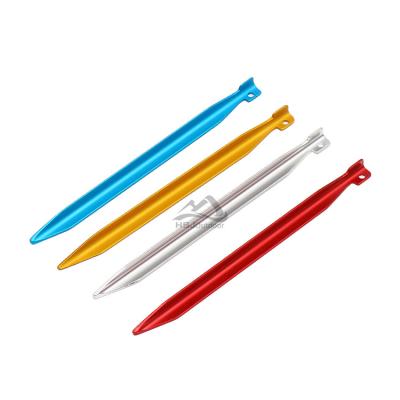 China Aid to Fix Outdoor Accessory Camping Tent Factory Increasing V Shape Aluminum Alloy Ultralight Tent Stakes 16cm Camping Pegs Manufacturers for sale