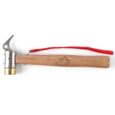 China Hot Selling Pick Hammer Equipment Hammer Outdoor Mountaineering Camping Brass & Stainless Steel Wood Handle With Straight Pick Hammer for sale