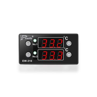 China Refrigerator Ewelly EW-310 Temperature Controller Display Three Relay Dual Temperature Output For Incubator for sale