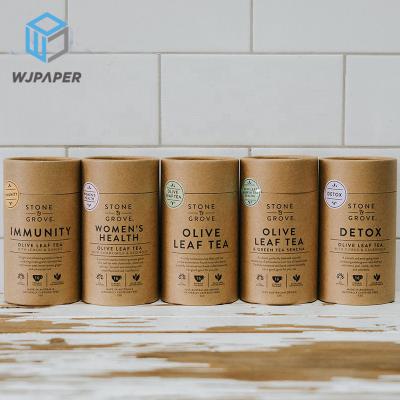 China Wholesale Disposable Empty Custom Color Tea Box Wrapping Paper Biodegradable Paper Tube For Food Tea Cylinder Round Paper Packaging for sale