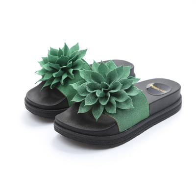 China Anti-slippery ladies flower shoes heel sandals high heels for women sliders shoes for sale